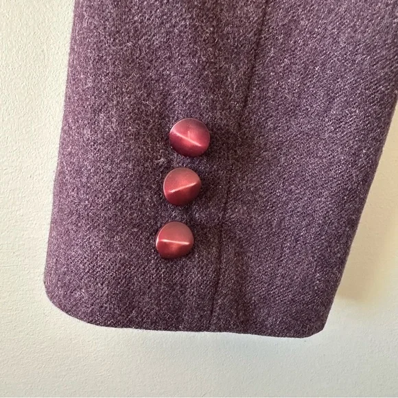 Pendleton Blazer Skirt Scarf Set Sz 8 10 Purple Plaid Wool Vintage Made in USA - Picture 8 of 16